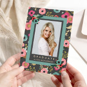 鮮やか | フォト卒業パーティー招待状グレー 招待状