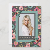 鮮やか | フォト 卒業パーティー 招待状 グレー (正面)