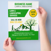 鮮やか&プロフェッショナルローン&造園リーフレット チラシ (手)