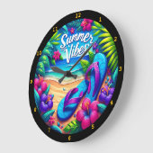 鮮やか「夏の雰囲気」ビーチウォール ラージ壁時計 (傾斜)