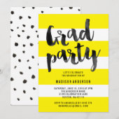 鮮やか & 大胆 | 卒業式招待状 招待状 (正面/裏面)