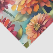 鮮やか《植物》百日草開花抽象芸術水色 薄葉紙 (詳細)