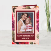 鮮やか | 母の日のピンクのバラの写真 カード (正面)