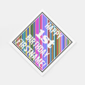 鮮やか, 1歳カラフル目の誕生日+名前をカスタムする スタンダードランチョンナプキン (角)