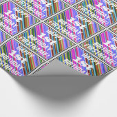 鮮やか, 1歳カラフル目の誕生日+名前をカスタムする ラッピングペーパー (角)