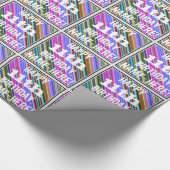 鮮やか, 11カラフル誕生日+名前をカスタムする ラッピングペーパー (角)