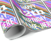 鮮やか, 12カラフル誕生日+名前をカスタムする ラッピングペーパー (ロールコーナー)