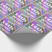 鮮やか, 14カラフル誕生日+名前をカスタムする ラッピングペーパー (角)