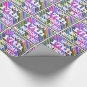 鮮やか, 17カラフル誕生日+名前をカスタムする ラッピングペーパー (角)