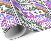 鮮やか, 17カラフル誕生日+名前をカスタムする ラッピングペーパー (ロールコーナー)
