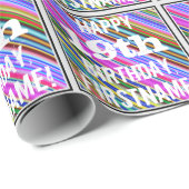 鮮やか, 19カラフル誕生日+名前をカスタムする ラッピングペーパー (ロールコーナー)