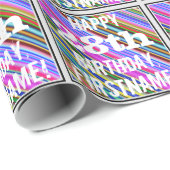 鮮やか, 28カラフル誕生日+名前をカスタムする ラッピングペーパー (ロールコーナー)