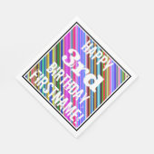 鮮やか, 3カラフル回目の誕生日+名前をカスタムする スタンダードランチョンナプキン (角)