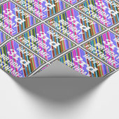 鮮やか, 3カラフル回目の誕生日+名前をカスタムする ラッピングペーパー (角)