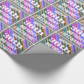 鮮やか, 36カラフル誕生日+名前をカスタムする ラッピングペーパー (角)