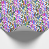 鮮やか, 37カラフル誕生日+名前をカスタムする ラッピングペーパー (角)