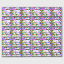 鮮やか, 39カラフル誕生日+名前をカスタムする ラッピングペーパー