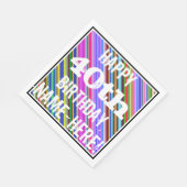 鮮やか, 40カラフル歳の誕生日+名前をカスタムする スタンダードランチョンナプキン (角)