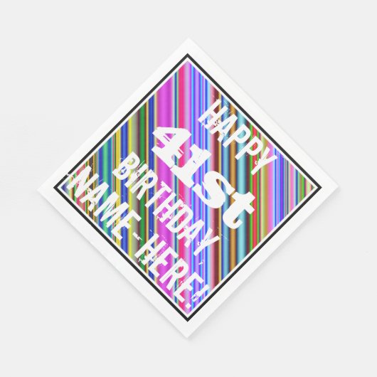 鮮やか, 41カラフル誕生日+名前をカスタムする スタンダードランチョンナプキン (角)