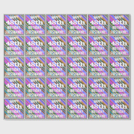 鮮やか, 48カラフル誕生日+名前をカスタムする ラッピングペーパー