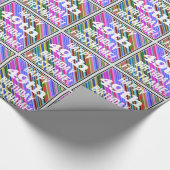 鮮やか, 49カラフル誕生日+名前をカスタムする ラッピングペーパー (角)