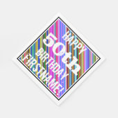 鮮やか, 50カラフル誕生日+名前をカスタムする スタンダードランチョンナプキン (角)