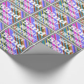 鮮やか、52カラフル番目の誕生日+名前をカスタムする ラッピングペーパー (角)