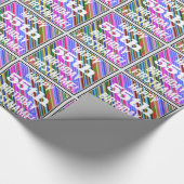 鮮やか, 55カラフル誕生日+名前をカスタムする ラッピングペーパー (角)