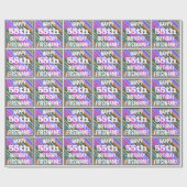 鮮やか, 55カラフル誕生日+名前をカスタムする ラッピングペーパー (フラット)