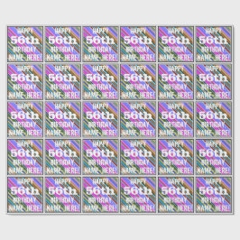 鮮やか, 56カラフル誕生日+名前をカスタムする ラッピングペーパー