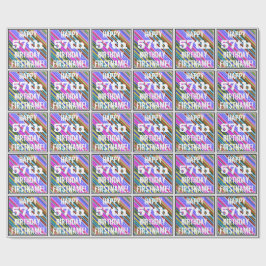 鮮やか, 57カラフル誕生日+名前をカスタムする ラッピングペーパー