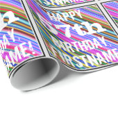 鮮やか, 57カラフル誕生日+名前をカスタムする ラッピングペーパー (ロールコーナー)