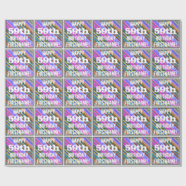 鮮やか, 59カラフル誕生日+名前をカスタムする ラッピングペーパー