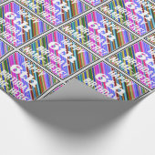 鮮やか, 6カラフル番目の誕生日+名前をカスタムする ラッピングペーパー (角)