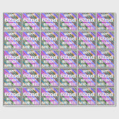 鮮やか, 62カラフル番目の誕生日+名前をカスタムする ラッピングペーパー (フラット)