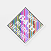 鮮やか, 64カラフル誕生日+名前をカスタムする スタンダードランチョンナプキン (角)