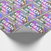 鮮やか, 64カラフル誕生日+名前をカスタムする ラッピングペーパー (角)