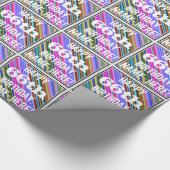 鮮やか, 66カラフル誕生日+名前をカスタムする ラッピングペーパー (角)