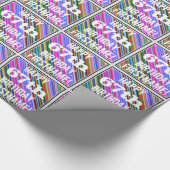 鮮やか, 67カラフル誕生日+名前をカスタムする ラッピングペーパー (角)