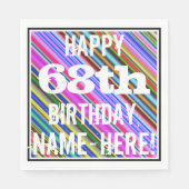 鮮やか, 68カラフル誕生日+名前をカスタムする スタンダードランチョンナプキン (正面)