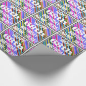 鮮やか, 68カラフル誕生日+名前をカスタムする ラッピングペーパー (角)