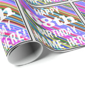 鮮やか, 68カラフル誕生日+名前をカスタムする ラッピングペーパー (ロールコーナー)