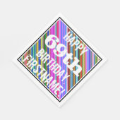 鮮やか, 69カラフル誕生日+名前をカスタムする スタンダードランチョンナプキン (角)