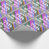 鮮やか, 7カラフル番目の誕生日+名前をカスタムする ラッピングペーパー (角)