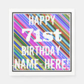 鮮やか, 71カラフル誕生日+名前をカスタムする スタンダードランチョンナプキン (正面)