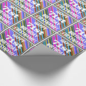 鮮やか, 71カラフル誕生日+名前をカスタムする ラッピングペーパー (角)