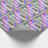 鮮やか、72カラフル番目の誕生日+名前をカスタムする ラッピングペーパー (角)