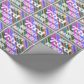 鮮やか, 73カラフル誕生日+名前をカスタムする ラッピングペーパー (角)