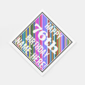 鮮やか, 76カラフル誕生日+名前をカスタムする スタンダードランチョンナプキン (角)