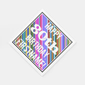 鮮やか, 80カラフル誕生日+名前をカスタムする スタンダードランチョンナプキン (角)